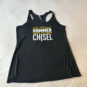 Next Level The Masters Hammer and Chisel Racerback Tank Top Grey Large Fitness